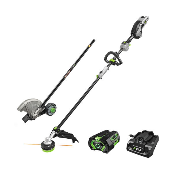 EGO POWER+ Multi-Head Combo Kit; 16" Carbon Fiber String Trimmer with POWERLOAD™, Carbon Fiber Edger, and 56V Power Head with 4.0Ah Battery and 320W Charger