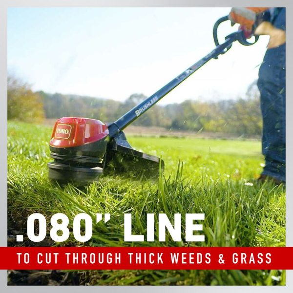 Toro 60V MAX* 13 in. (33.0 cm) / 15 in. (38.1 cm) Brushless String Trimmer with 2.0Ah Battery (51831)